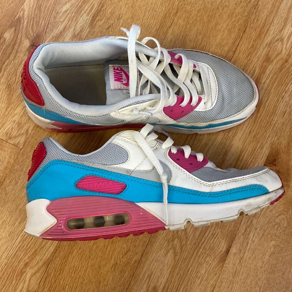 Pink and Blue Nike air max 90s size 10